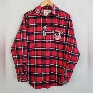 Harry Potter x Cakeworthy Plaid Red Flannel Button Shirt Gryffindor Size Medium